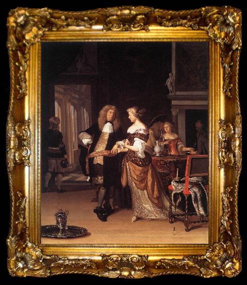 framed  NEER, Eglon van der Elegant Couple in an Interior sh, ta009-2